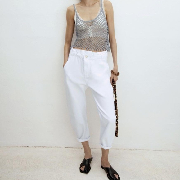 NWOT Zara paperbag baggy pants - Picture 1 of 7